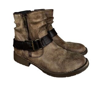 Jellypop Girls “Playful” Brown Distressed Leather Ankle Boots w/ Buckle Strap 3